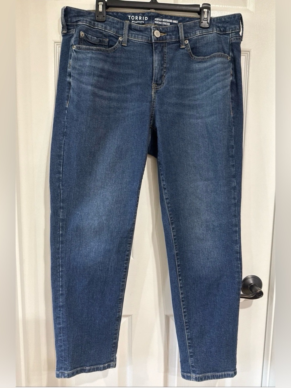 Torrid Womens 14R Perfect Boyfriend Ankle Vintage Stretch Jeans Blue Medium Wash